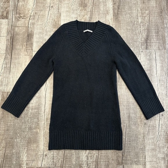 Abercrombie‎ & Fitch Easy Mini Sweater Dress Women's Size Small V Neck Black - Picture 1 of 5